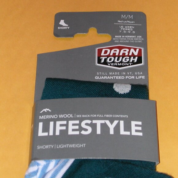Darn Tough Dottie Shorty Lightweight Socks Women's Size Medium Dark Teal NWT - Picture 3 of 5